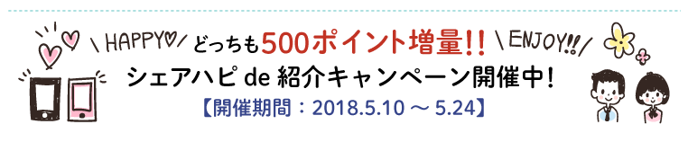 シェアハピで特典