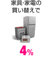 家具・家電の買い替えで 4%