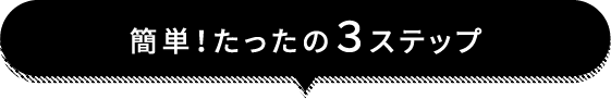 簡単!たったの3ステップ