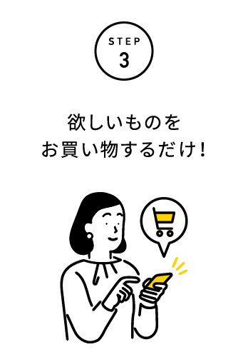 STEP3 欲しいものをお買い物するだけ!