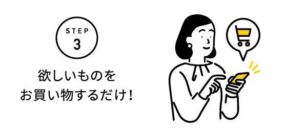 STEP3 欲しいものをお買い物するだけ!